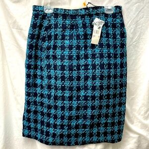 NEW!!! Kasper & company ASL lined tweed knee skirt ladies sz 14